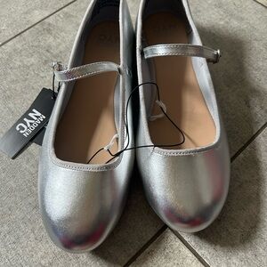 Madden NYC Silver Mary Jane Flats for Women
